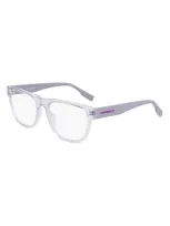 Converse 52mm Rectangular Blue Light Blocking Reading Glasses In Crystal Clear