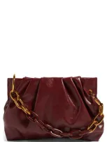 House Of Want Chill Vegan Leather Frame Clutch In Glossy Burgundy