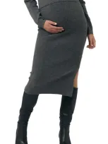 Ripe Maternity Dani Knit Skirt Charcoal Marle