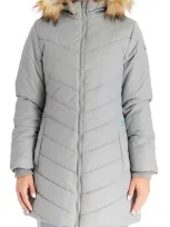 Modern Eternity Faux Fur Trim Convertible Puffer 3-in-1 Maternity Jacket In Graphite