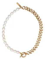 Saint Moran St. Moran Freshwater Pearl & Curb Chain Necklace In White