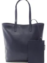 Royce New York Personalized Tall Tote & Wristlet In Navy Blue - Deboss