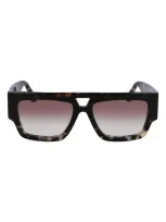 Victoria Beckham 55mm Square Sunglasses In Vintage Grey Havana