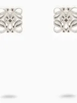 Loewe Anagram Silver-tone Earrings In Metal