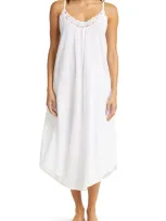 Papinelle Lace Trim Cotton Nightgown In White