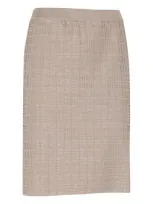 Givenchy Logo Pencil Skirt In Marrón Topo