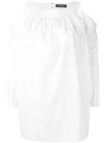 Wandering Cold Shoulder Blouse In White