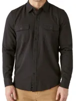 Lucky Brand Lived-in Solid Button-up Shirt In Phantom