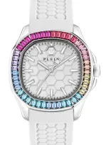 Philipp Plein Women's Spectre Lady White Silicone Strap Watch 38mm In Stainless Steel