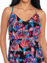 Magicsuit Sonic Chloe Floral Tankini Top In Black/ Multi