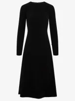 Balenciaga Long Sleeved Crewneck Midi Dress In Black