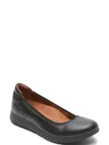 Rockport Cobb Hill Lidia Ballet Shoe In Black Leather