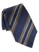 Zegna Ties Grenadine Silk Tie In Navy