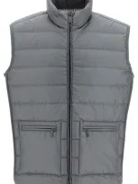 Thom Browne Gray Ultra Light Down Vest In Grey