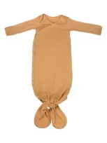 Copper Pearl Babies' Newborn Knotted Gown In Dune