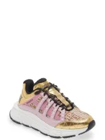 Versace Leather Sneakers In Baby Pink