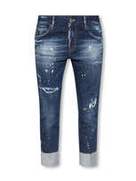 Dsquared2 Distressed Cropped Jeans In Blue