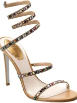 René Caovilla Cleo Sandals In Gold Leather