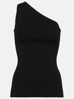 Totême One-shoulder Ribbed Top Black