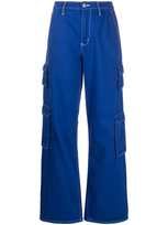 Ksubi Drill Cotton Cargo Trousers In Blue