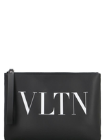 Valentino Garavani Vltn Black Leather Clutch