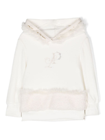 Lapin House Babies' Embroidered Ruffle-trim Hoodie In White