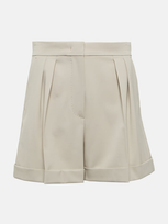 Max Mara Bormida Wool Gabardine Shorts In Beige