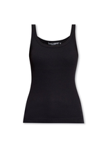 Dolce & Gabbana Dolce&gabbana Logo-patch Ribbed Tank Top In Black