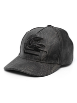 Etro Logo-embroidered Jacquard Cap In Black