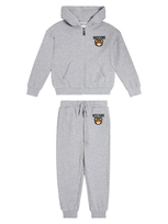 Moschino Kids' Cotton Jersey Hoodie And Sweatpants Set In Grey