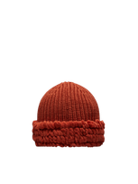 Moncler Wool Beanie Red In Orange