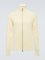 Jil Sander Ribbed-knit Wool Cardigan In White