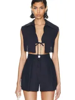 Matthew Bruch Vest With Triangle Top In Navy