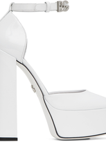 Dolce & Gabbana White Polished Platform Heels In Optical_white