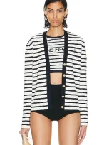 Givenchy Striped Sailor Cardigan In White Navy