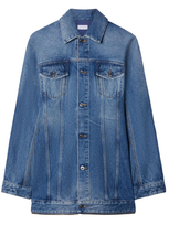 Off-white Zipped Denim Minidress In Blue