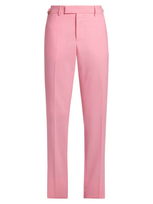 Versace Formal Wool Canvas Pants In Pastel Pink