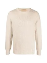 Nuur Roberto Collina Comfy Fit L/s Crew Neck Sweater Clothing In Brown