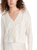 Sablyn Cashmere Cable Knit Cardigan In Gardenia