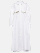 Simone Rocha Crystal-embellished Cotton Maxi Dress In White