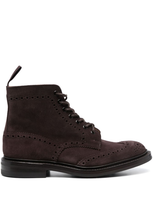 Tricker's Lace-up Suede Ankle Boots In Brown