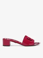 Dolce & Gabbana Bianca Dg-logo Mules In Fuchsia