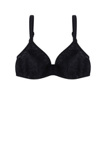 Versace Allover Logo Mesh Stretched Triangle Bra In Black