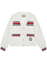 Gucci Technical Jersey Cardigan With Web In Multicolor