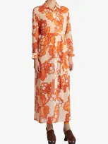 Etro Long Shirt Dress With Orange Berries Print