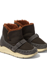 Pèpè Kids' Shearling-lined Suede Boots In Grey