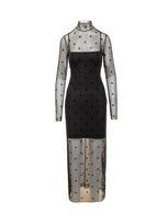 Givenchy Tulle Column Dress With 4g Embroidered Details In Black