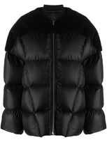 Rick Owens Shearling-panel Padded Jacket In Schwarz