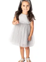 Popatu Babies' Foil Circle Tulle Party Dress In Grey