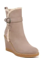 Zodiac Ina Wedge Bootie In Grey Suede